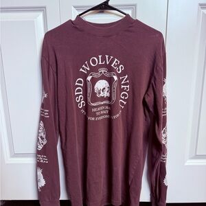 Darc Sport Wolves Long Sleeve Tee - Burgundy Small